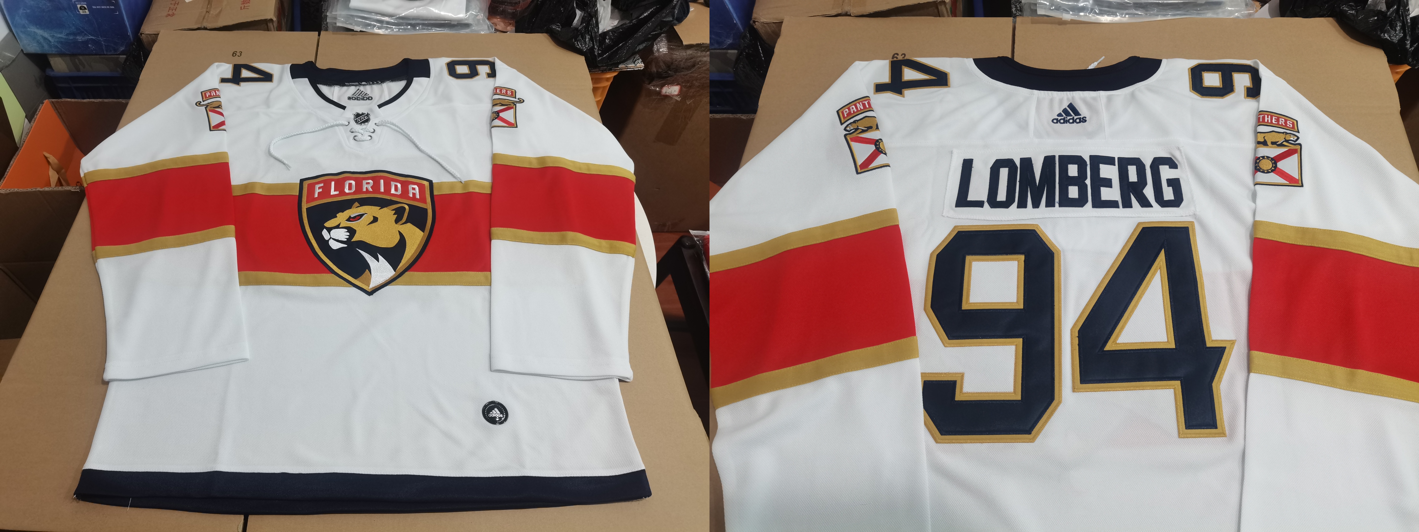 Men's Florida Panthers Ryan Lomberg #94 White jersey